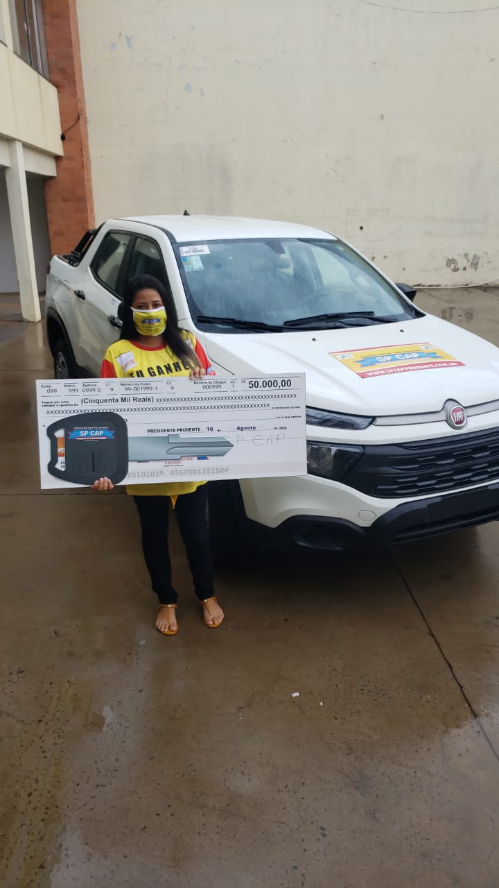 Moradora de Paulicéia ganha sozinha uma Fiat Toro mais 50 mil e vai realizar o sonho da casa própria.