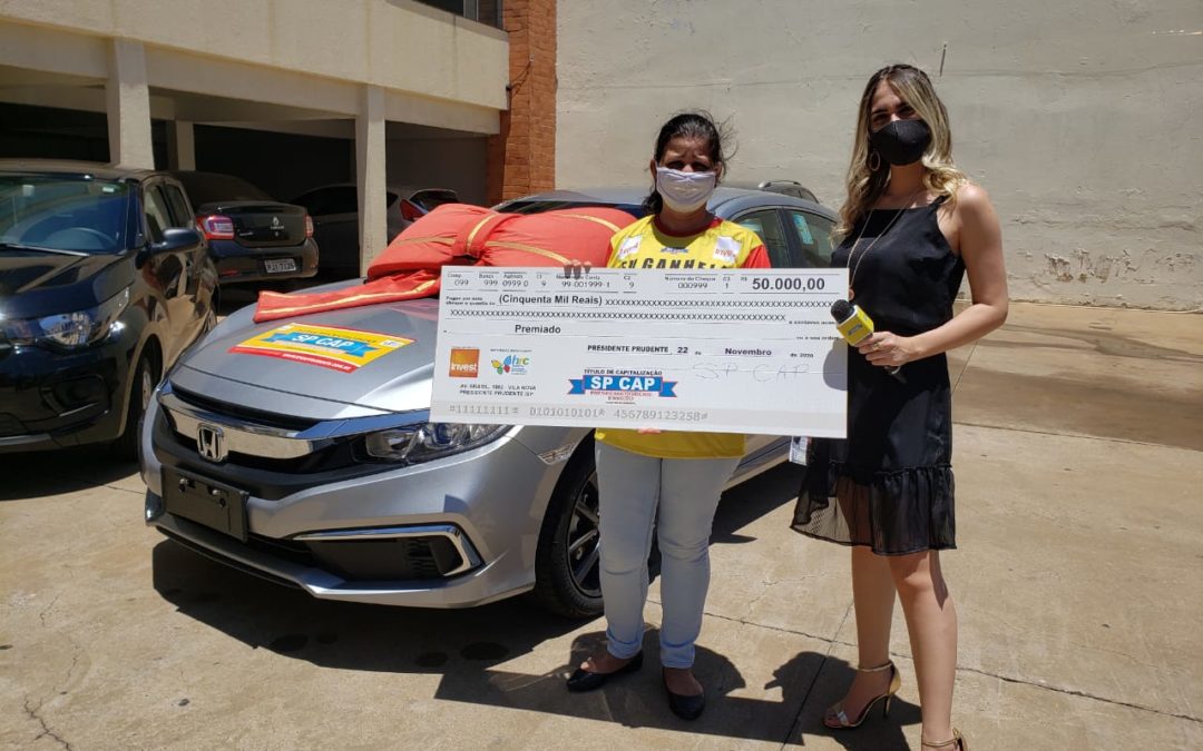 Moradora de Teodoro Sampaio ganha um Honda Civic mais 50 mil no SP Cap
