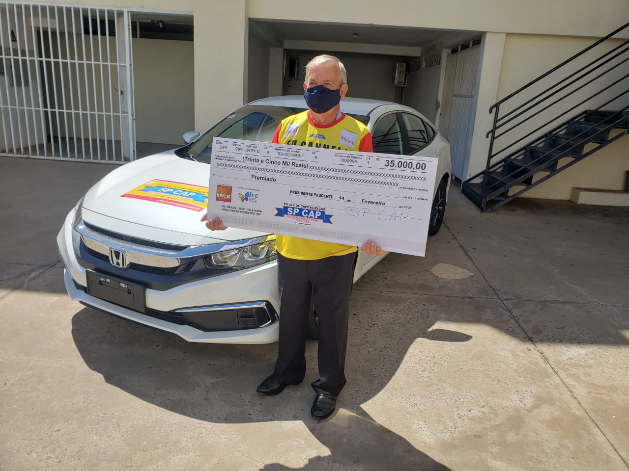 Morador de Paulicéia ganha sozinho um Honda Civic mais 35 mil reais